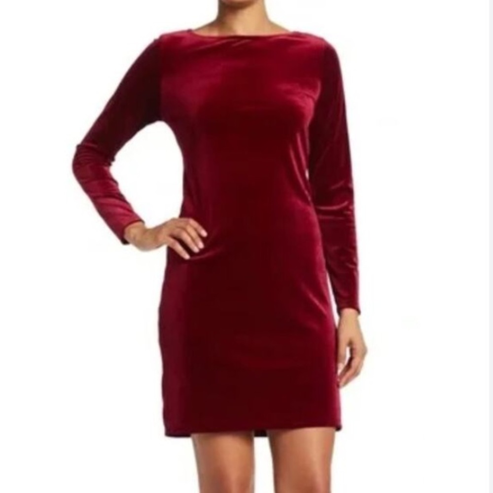 Marina Velvet Stretch Dress 12 Red Fall Winter Holiday Christmas Party